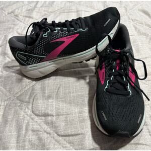 Brooks Ghost 14 Sneakers Runnings Shoes Womens Sz 7.5 M Black Pink 1203561B013